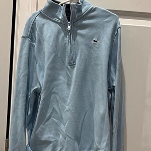 Vineyard Vines Men's Sky Blue Zip-Up Sweater